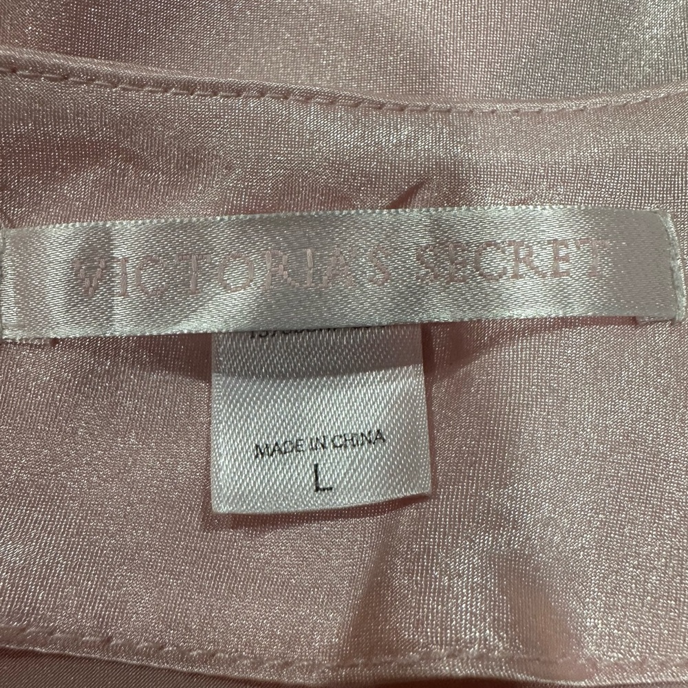 Victoria’s Secret Pale Pink Silky Chemise Slip Dress Lingerie Négligée Size L - Picture 7 of 12